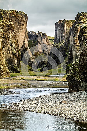 Kanion islandia Kanion fjadrargljufur, Islandia Stock Photo