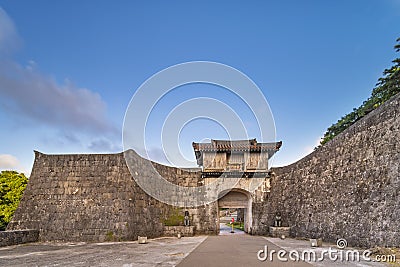 Kankaimon gate of Shuri Castle`s in the Shuri neighborhood of Naha, the capital of Okinawa Prefecture, Japan Stock Photo