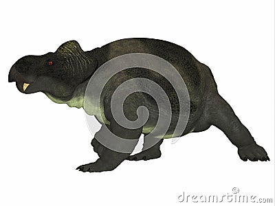 Kannemeyeria Dinosaur Side Profile Stock Photo