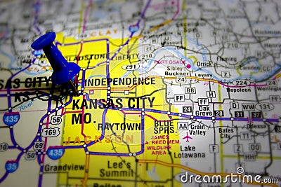 Kansas city map Stock Photo