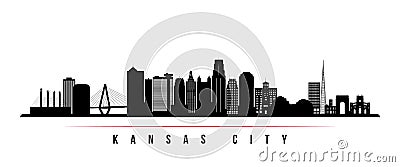 Kansas City skyline horizontal banner. Vector Illustration