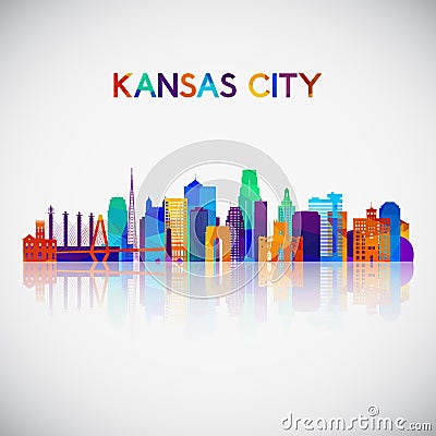 Kansas City skyline silhouette in colorful geometric style. Vector Illustration