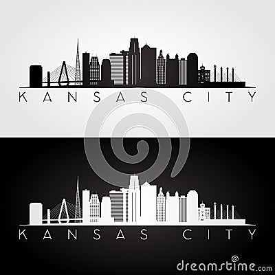 Kansas City skyline silhouette. Vector Illustration