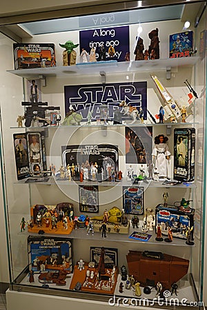 Closeup of Star Wars Collection miniatures in the shop, Kansas, USA Editorial Stock Photo