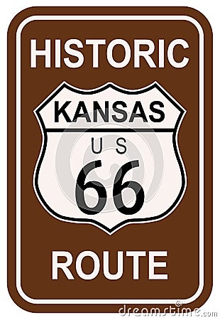 Kansas Historic Route 66 Vector Illustration