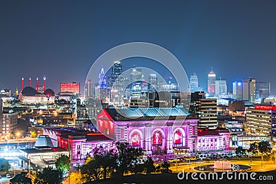 Kansas,missouri,usa. 09-15-17, beautiful kansas city skyline at Editorial Stock Photo