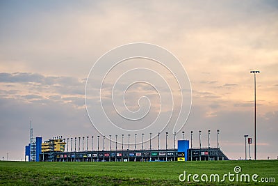 Kansas Speedway in Kansas City KS at sunrise Stock Photo