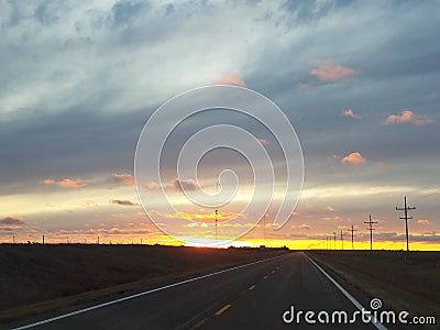 Kansas Sunset Stock Photo