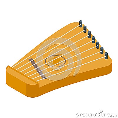 Kantele gusli icon isometric vector. Music instrument Vector Illustration