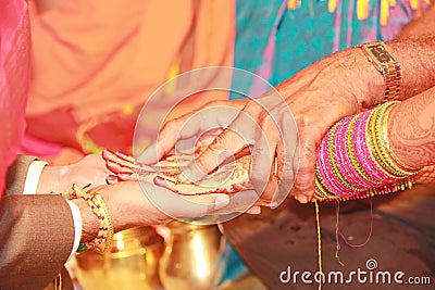 Kanyadanam at a south Indian marriage Editorial Stock Photo