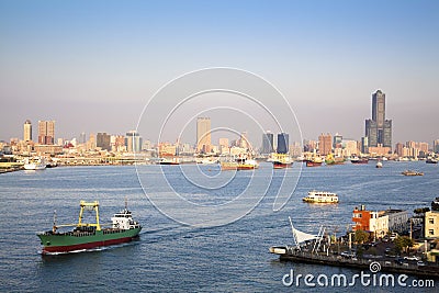 Kaohsiung harbor in Taiwan Stock Photo