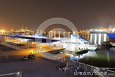 Kaohsiung port night sight Editorial Stock Photo