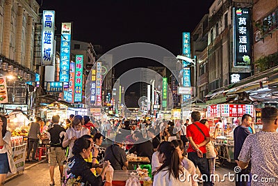 KAOHSIUNG, TAIWAN - APR 20 : Taiwan's unique culture, night baza Editorial Stock Photo