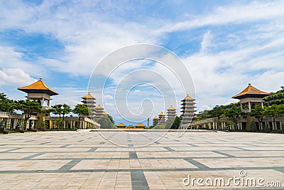 Asian Architecture Monastery of Fo Guang Shan Buddha Museum in Kaohsiung, Taiwan Stock Photo