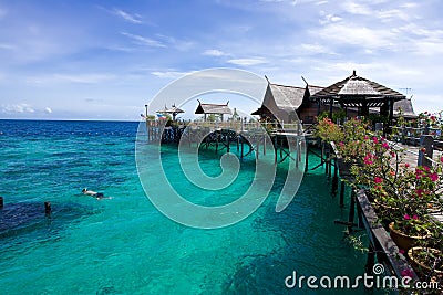 Kapalai Resort in Sabah Stock Photo