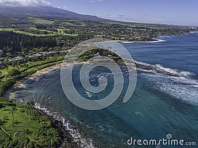 Kapalua Bay aerial Stock Photo