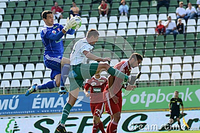 Kaposvar - Debrecen soccer game Editorial Stock Photo