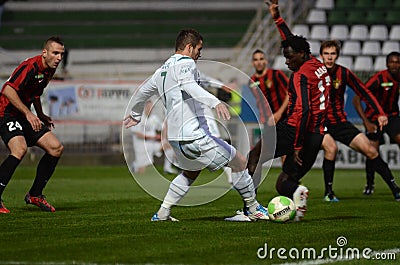 Kaposvar - Honved soccer game Editorial Stock Photo