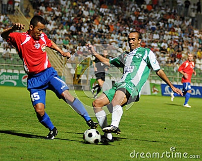 Kaposvar-Nyiregyhaza soccer game Editorial Stock Photo