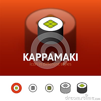Kappamaki icon in different style Vector Illustration