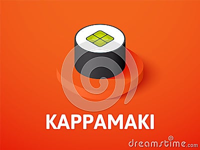 Kappamaki isometric icon, isolated on color background Vector Illustration
