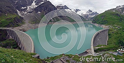 Kaprun Dam, Mooserboden lake Stock Photo