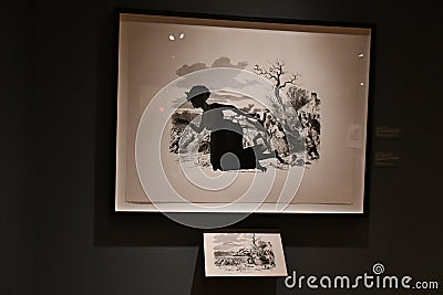 Kara Walker Harpers Pictorial History of the Civil War at New York Historical Society in Manhattan, New York City Editorial Stock Photo
