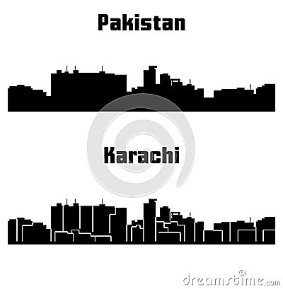 Karachi, Pakistan city silhouette Vector Illustration