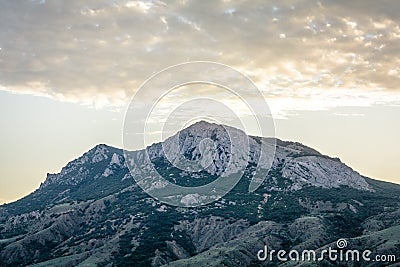 Karadag mountain at sunset landscape photo Stock Photo