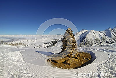 Karakol ski resort Stock Photo