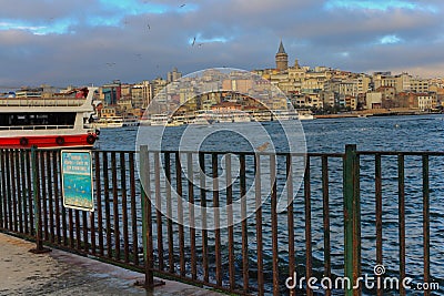 Karakoy Galata Tower Golden Horn Istanbul Editorial Stock Photo