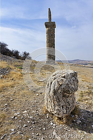 Karakus tumulus, Adiyaman province, Turkey Stock Photo