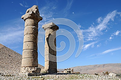 Karakus tumulus in area of Nemrut Dagi, east anatolia Stock Photo