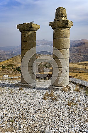 Karakus tumulus, Adiyaman province, Turkey Stock Photo