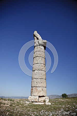 Karakus Tumulus (Monument Grave), Adiyaman, Turkey Stock Photo