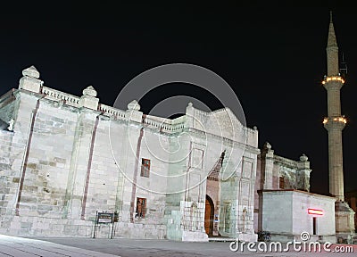 Karamanoglu Grand Mosque at night in Aksaray. Stock Photo