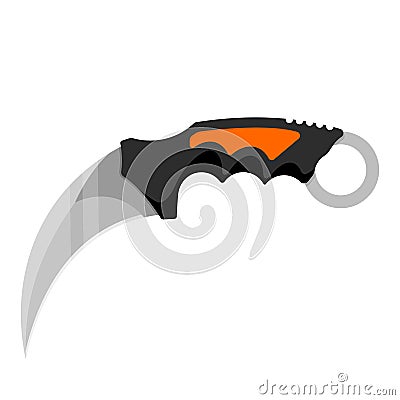Karambit knife. Cute karambit knife isolated on white background Vector Illustration