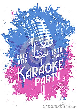 Karaoke modern poster. Vector Illustration