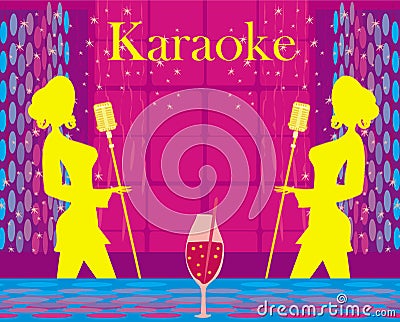 Karaoke night, abstract illustration Vector Illustration