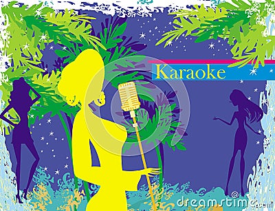 Karaoke night, abstract illustration Vector Illustration