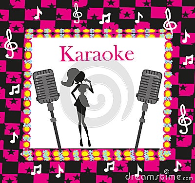 Karaoke night, abstract illustration Vector Illustration