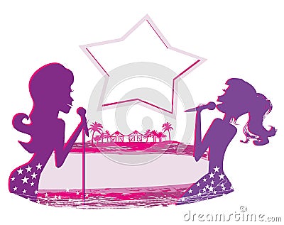 Karaoke night, abstract illustration Vector Illustration