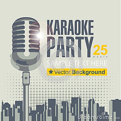 karaoke parties Vector Illustration