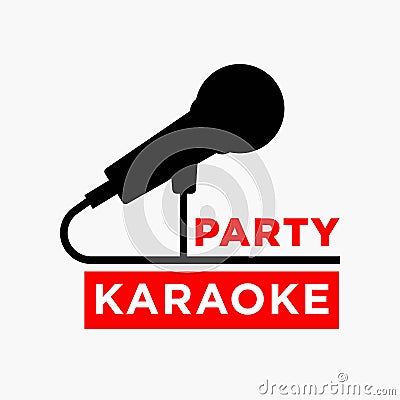 Karaoke party club label of vector microphone ofr sing bar Vector Illustration