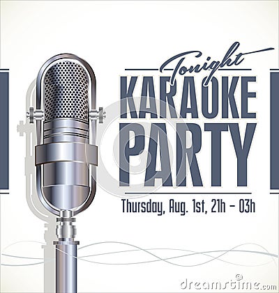 Karaoke party poster Cartoon Illustration