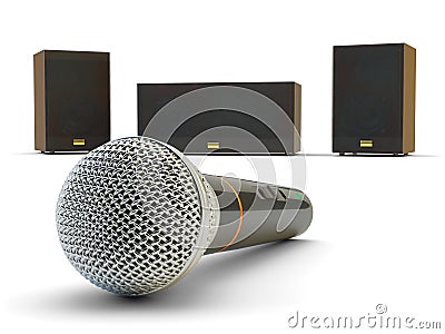 Karaoke and public speaking equipment Stock Photo