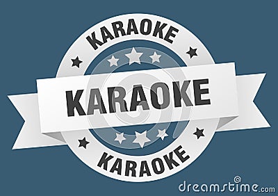 karaoke round ribbon isolated label. karaoke sign. Vector Illustration