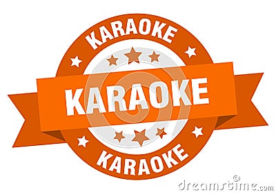karaoke round ribbon isolated label. karaoke sign. Vector Illustration