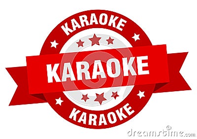 karaoke round ribbon isolated label. karaoke sign. Vector Illustration