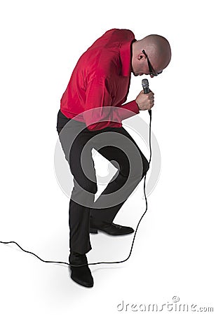 Karaoke singer Stock Photo